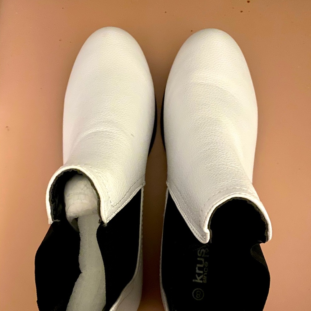 White ankle boots